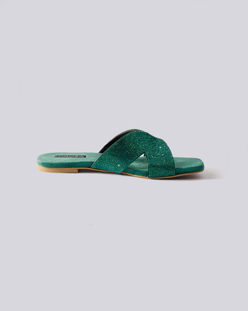 Rhinestone studded flats